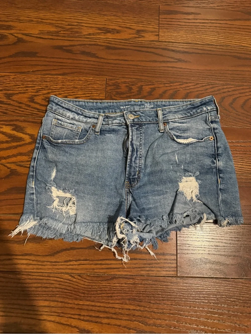 Old Navy Light Blue Distressed Denim Cutoff Shorts